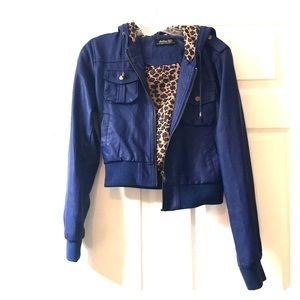 Blue Faux Leather Jacket by Active USA